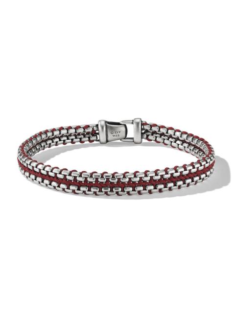 DAVID YURMAN Men's Woven Box Chain Bracelet in Sterling Silver - Red