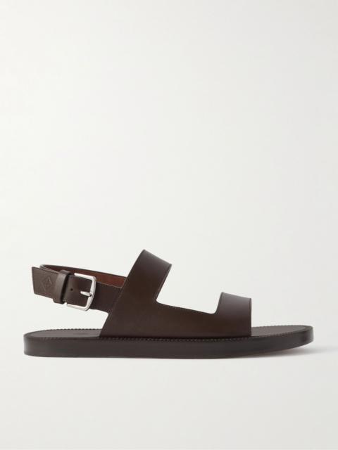 Loro Piana Leather Sandals Dark brown