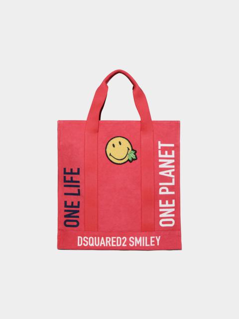 DSQUARED2 SMILEY ORGANIC COTTON SHOPPING BAG