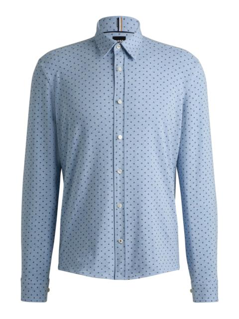 BOSS SLIM-FIT SHIRT IN PRINTED STRETCH-COTTON JERSEY