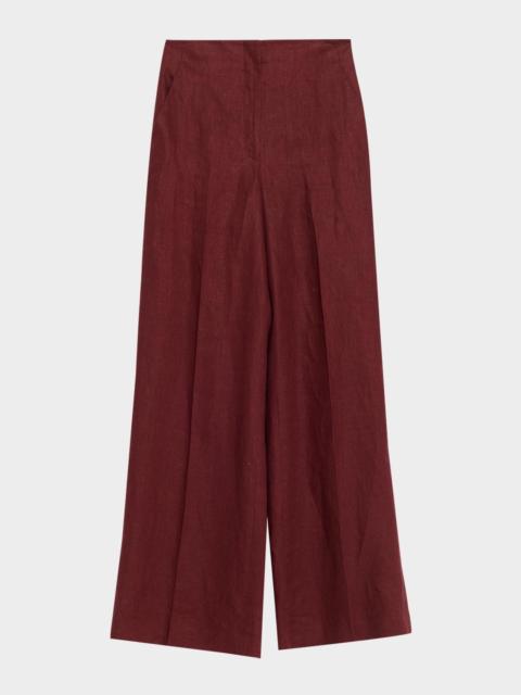 Lafayette 148 New York Thames Wide-Leg Linen Pants