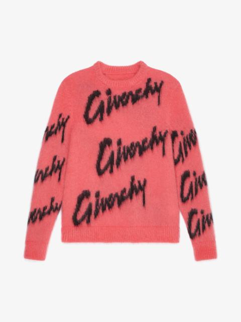 Givenchy SWEATER IN ALL-OVER GIVENCHY INTARSIA MOHAIR AND WOOL