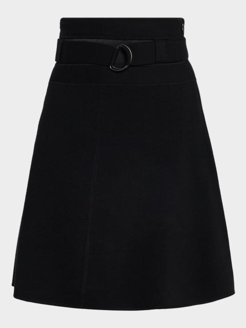 AKRIS Mila Belted Knit Mini Skirt