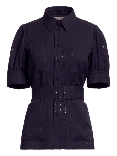 ELIE SAAB belted crepe shirt