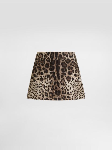 Dolce & Gabbana Leo-print brocade mini skirt