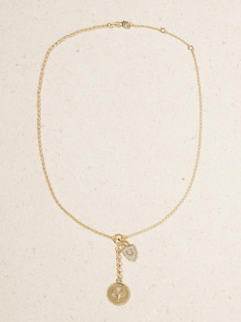 FOUNDRAE Protection + Small Mixed Belcher 18-karat Gold Diamond Necklace