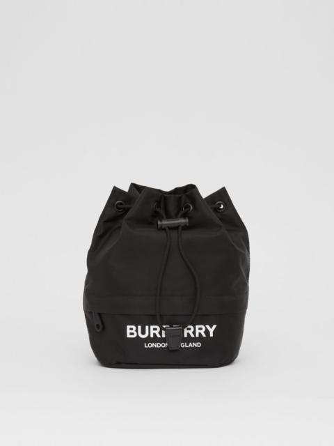 Burberry Logo Print Nylon Drawcord Pouch