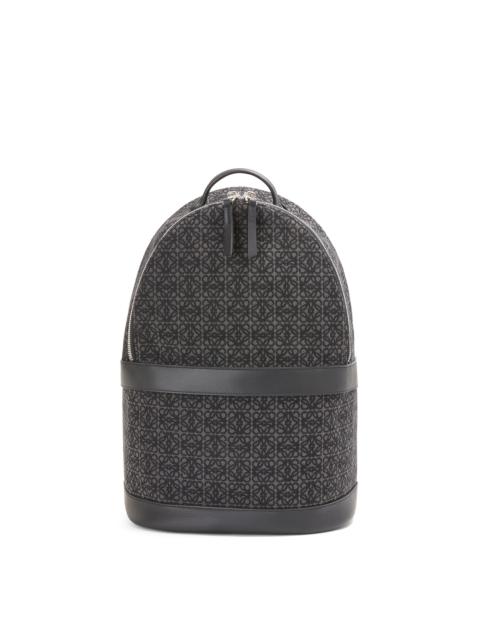 Loewe Round backpack in Anagram jacquard and calfskin