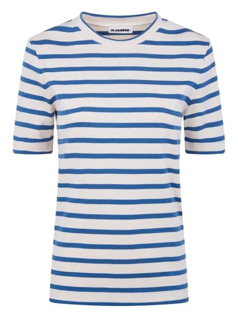 Jil Sander Crewneck Short Sleeves Stripes T-Shirt