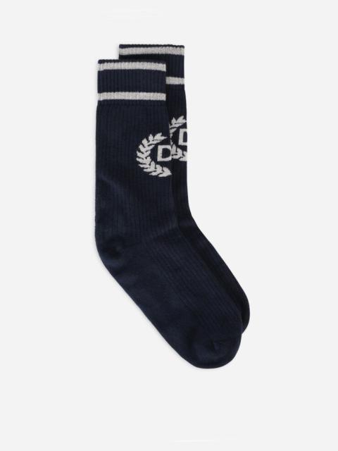 Dolce & Gabbana Stretch cotton socks with jacquard DG logo