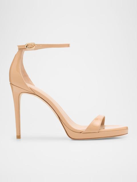 Stuart Weitzman Nudist Patent Leather Stiletto Platform Sandals