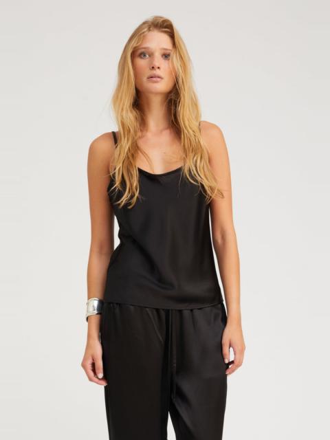 SPRWMN BLACK SILK SPAGHETTI STRAP CAMI