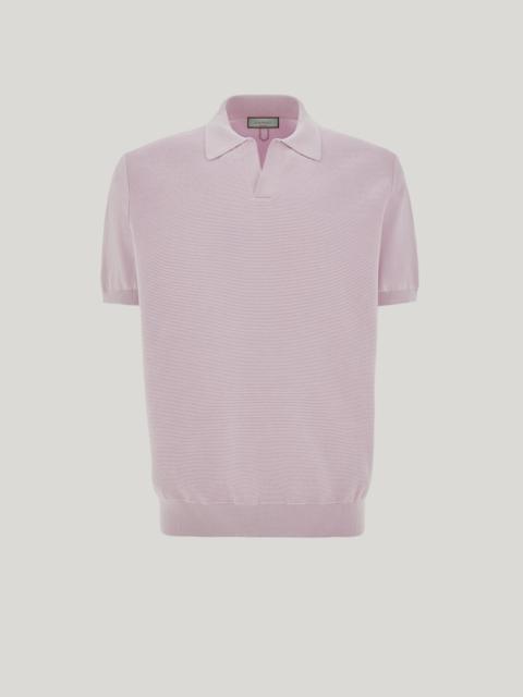Canali PINK COTTON AND SILK REGULAR-FIT POLO SHIRT