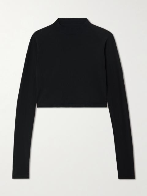 Alaïa Paneled Cropped Jersey Top