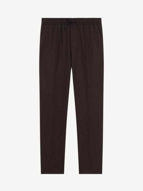 The Kooples BROWN WOOL STRAIGHT PANTS