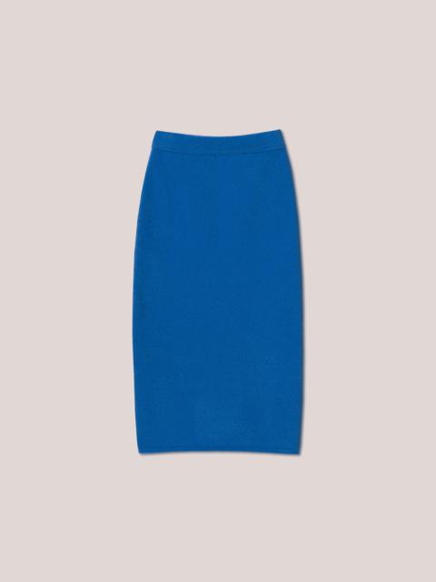 JORNA - Compact boucle knitted midi skirt - Blue
