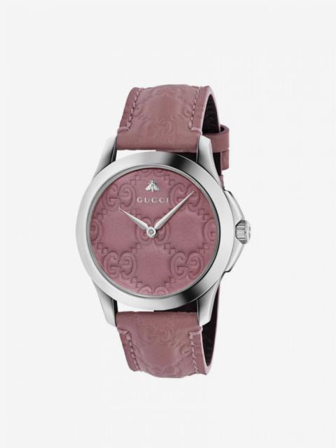 G-Timeless watch case 38 mm with the engraved GG monogram