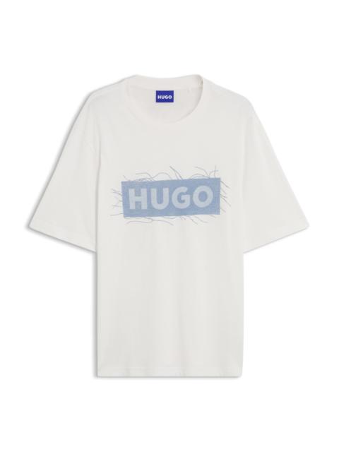 HUGO COTTON-JERSEY T-SHIRT WITH GRAPHIC PRINT