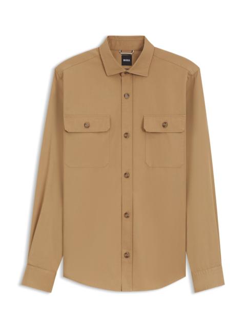 BOSS HERITAGE CASUAL-FIT SHIRT IN COMPACT COTTON POPLIN