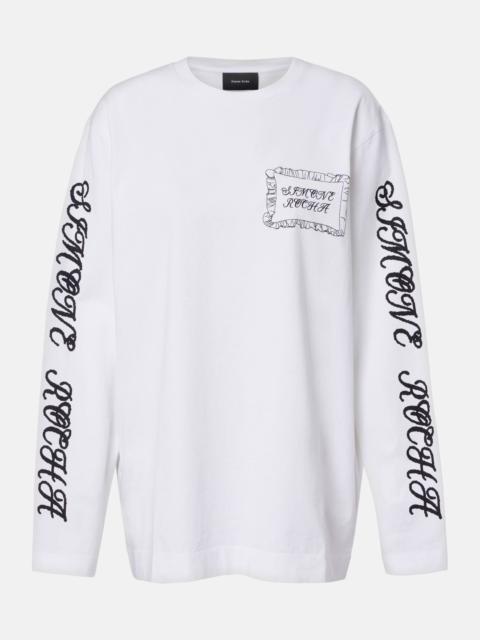 Printed cotton jersey top