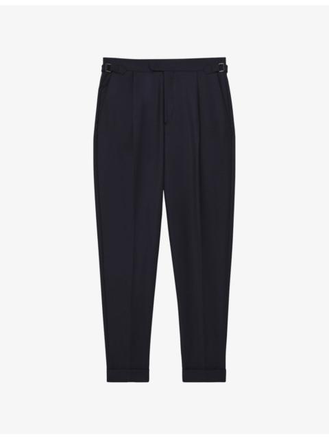 REISS Cantwell Tapered-Leg Stretch Cotton-Blend Trousers