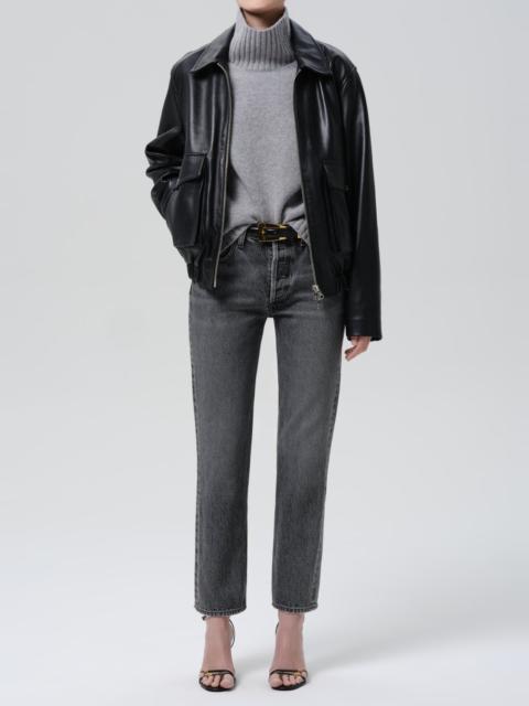 Citizens of Humanity Zip Front Bomber Jacket In Black