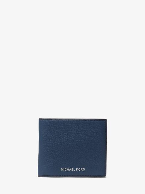 MICHAEL KORS Hudson Pebbled Leather Billfold Wallet