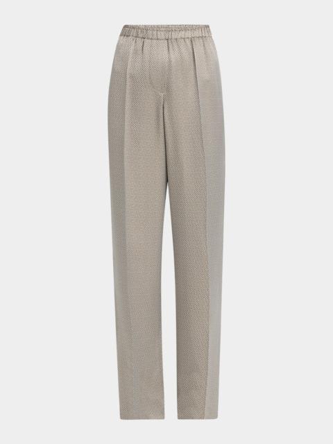 GIORGIO ARMANI Micro Jacquard Straight-Leg Pull-On Trousers