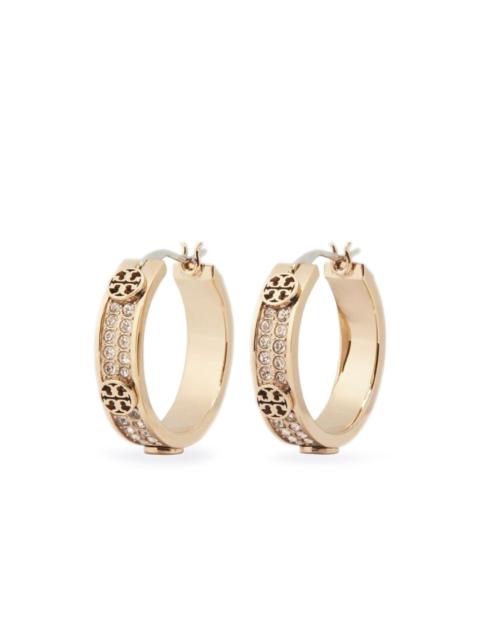 TORY BURCH pavé hoop earrings