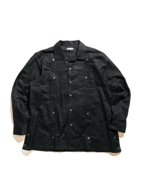 Engineered Garments Guayabera Shirt Black Handkerchief Linen