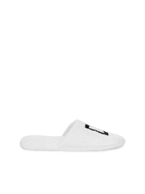 embroidered-logo cotton slippers