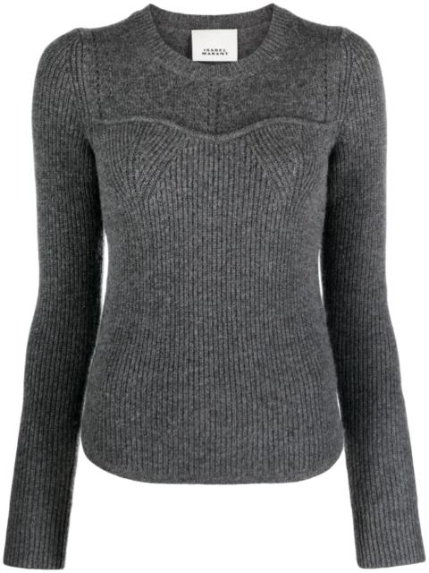 crew-neck ribbed jumper