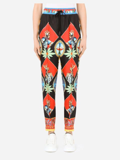 Dolce & Gabbana Carretto-print twill jogging pants