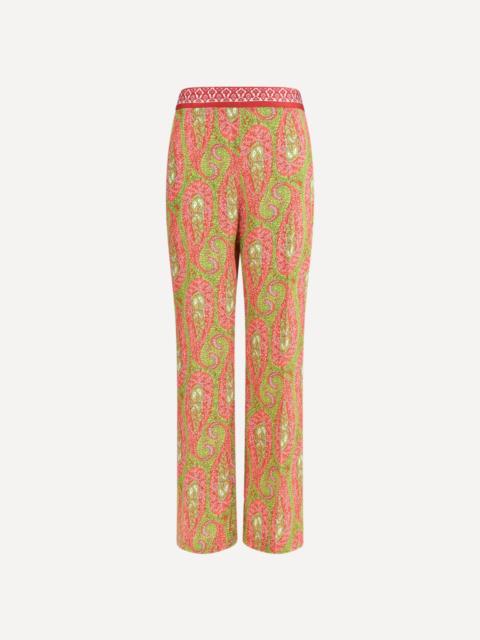Bootcut Trousers with placed Paisley Foliage print