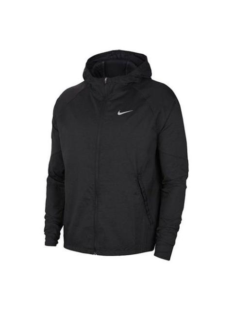 Nike Men's Nike Small Logo Solid Color Hooded Track Jacket Black CU5358-010