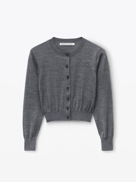 Alexander Wang logo cropped cardigan in superfine merino