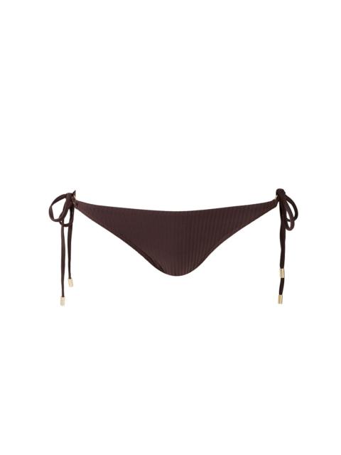 MELISSA ODABASH EXCLUSIVE CANCUN BROWN RIBBED BIKINI BOTTOM