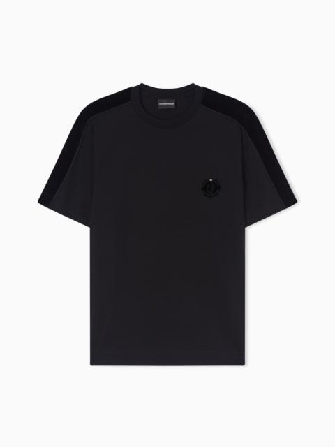 EMPORIO ARMANI LUNAR NEW YEAR LYOCELL BLEND JERSEY T-SHIRT WITH PATCH AND TAPE