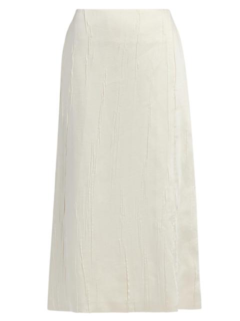 BRANDON MAXWELL Women's Tiernery Satin Straight Midi- Skirt - Ivory