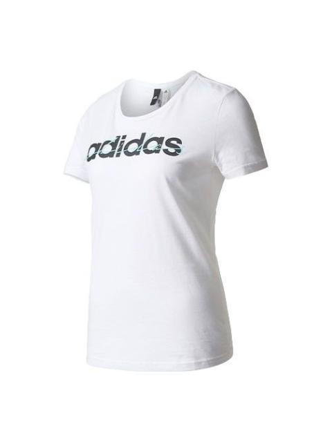 (WMNS) adidas Special Linear T-Shirt 'White Black' BP8374