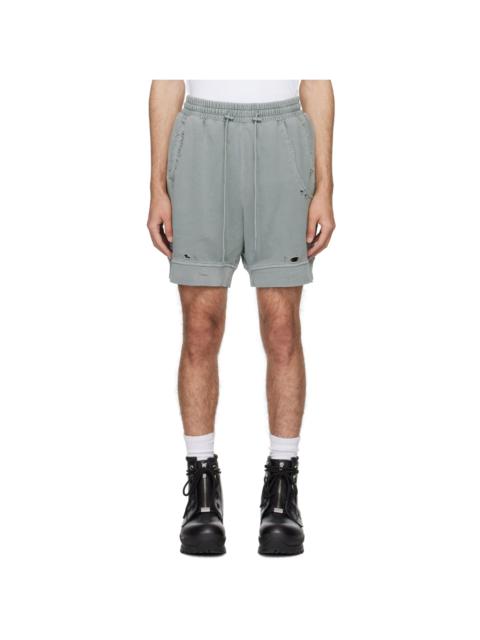 C2H4 Gray Distressed Shorts