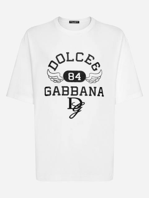 Cotton round-neck T-shirt with Dolce&Gabbana logo