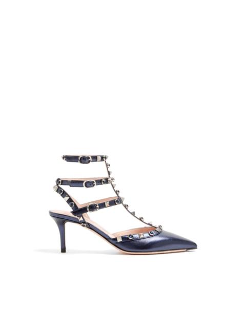 Valentino Rockstud pumps in laminated nappa leather with 65mm cabochon