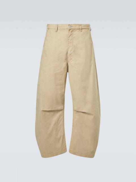 Comme des Garçons Homme Mid-rise cotton barrel-leg pants