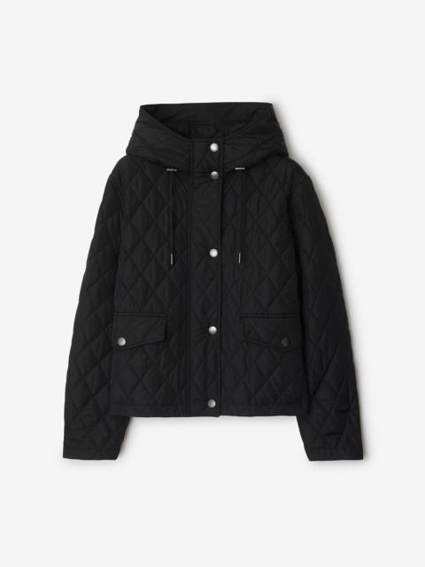 Burberry Cropped Quilted Nylon Hooded Jacket