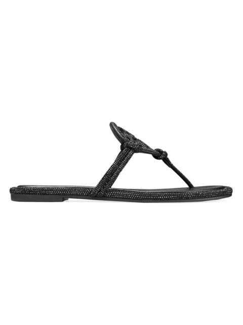 TORY BURCH Women's Pavé Cord Miller Leather Sandals - Perfect Black