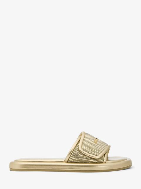MICHAEL KORS Suki Embellished Metallic Slide Sandal