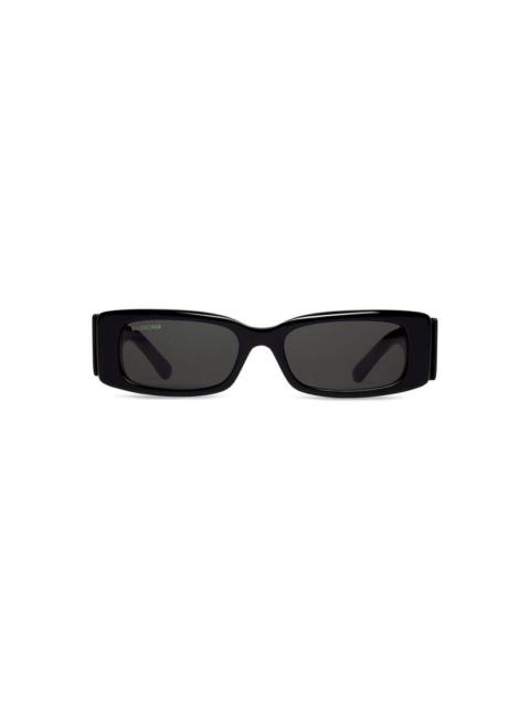 BALENCIAGA Max Rectangle Sunglasses in Black