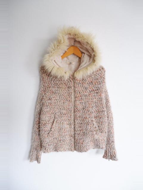 Other Designers Le Grande Bleu (L.G.B.) - Fuzzy Fur Mohair Cropped Hoodie