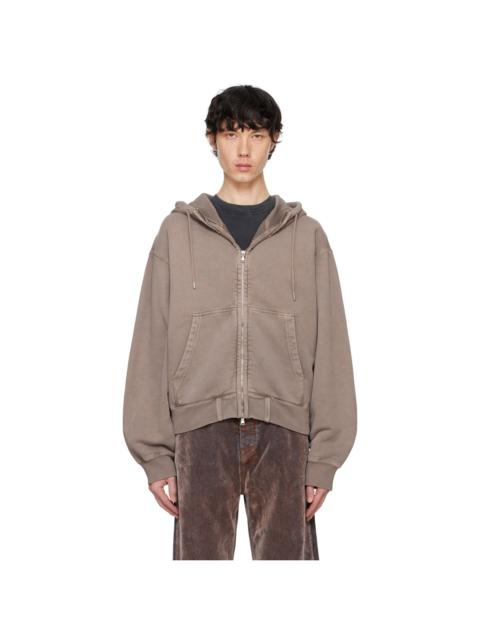HOPE Brown Bubble Zip Hoodie
